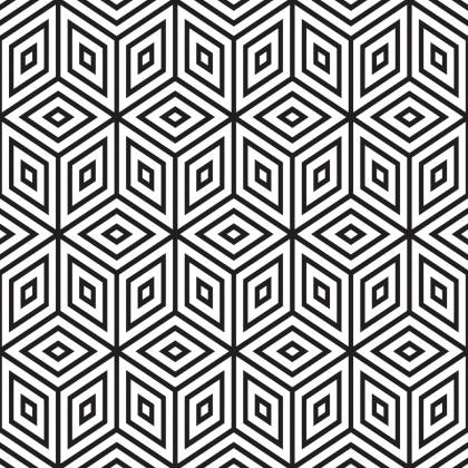 Tapeta Geometryczna - Sześciany I Romby