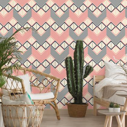 Tapeta Geometryczne Wzory W Stylu Retro