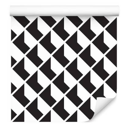 Tapeta Czarno - Białe Wzory Geometryczne