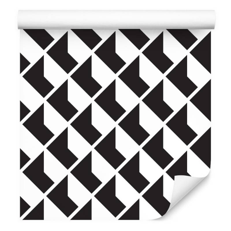 Tapeta Czarno - Białe Wzory Geometryczne