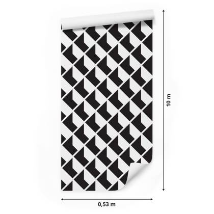 Tapeta Czarno - Białe Wzory Geometryczne