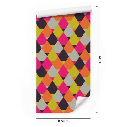 Tapeta Geometryczna - Kolorowe Romby