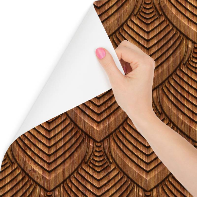 Tapeta Drewniany Ornament 3D