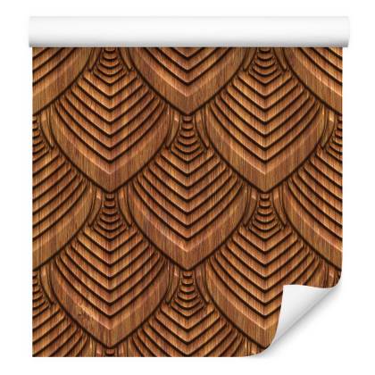 Tapeta Drewniany Ornament 3D