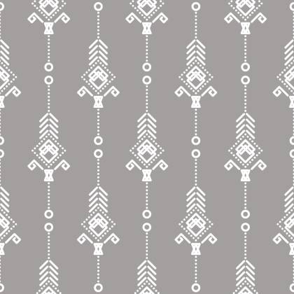 Tapeta Artystyczny Biały Wzór W Stylu Retro