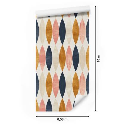 Tapeta Retro Wzory W Pastelowych Barwach
