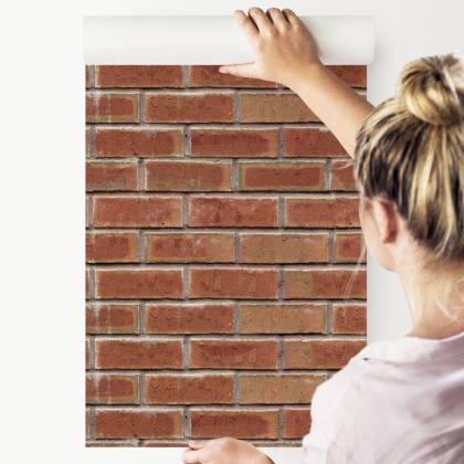 Tapeta Do Salonu Ceglana Ściana Cegły Efekt 3D