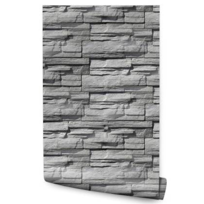 Tapeta Kamień Łupek W Odcieniach Szarości - Efekt 3D