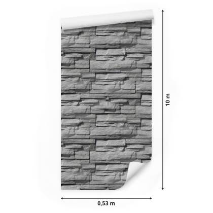 Tapeta Kamień Łupek W Odcieniach Szarości - Efekt 3D