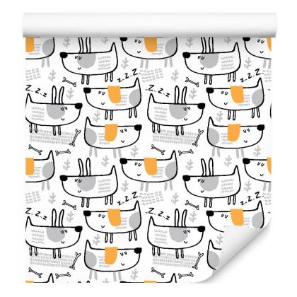 Tapeta Dla Dzieci Pieski W Stylu Skandynawskim