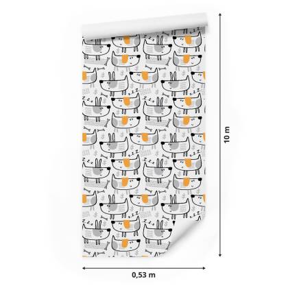 Tapeta Dla Dzieci Pieski W Stylu Skandynawskim
