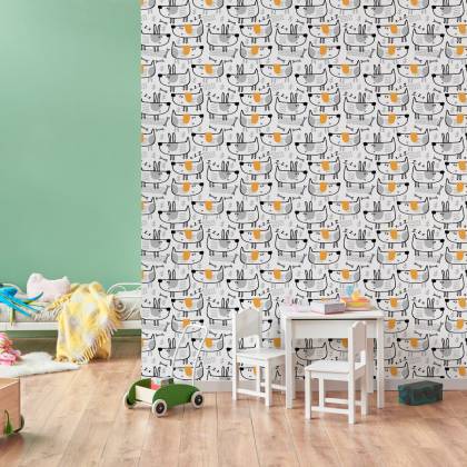 Tapeta Dla Dzieci Pieski W Stylu Skandynawskim