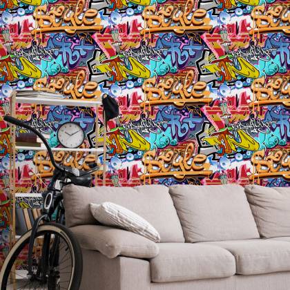 Tapeta Graffiti Na Ścianie