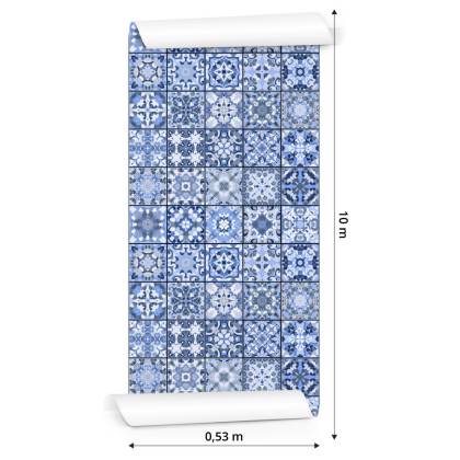 Tapeta Piękna Niebieska Orientalna Mozaika