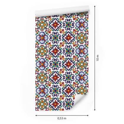Tapeta Do Kuchni, Jadalni Kolorowa Mozaika, Wzory