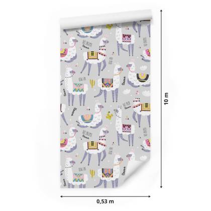 Tapeta Do Pokoju Dziecka, Lamy, Kolorowe Zwierzęta