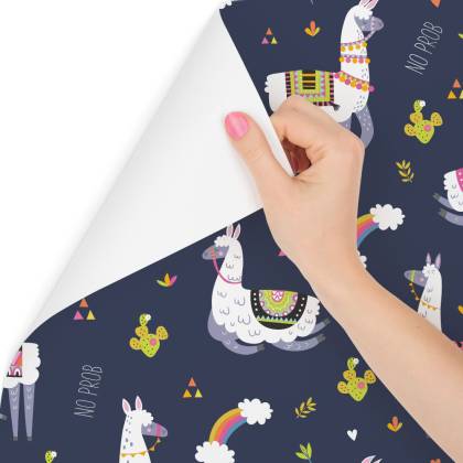 Tapeta Do Pokoju Dziecka, Lama, Zwierzęta, Tęcza
