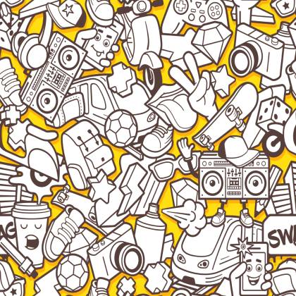 Tapeta Młodzieżowa Miejskie Życie Graffiti Muzyka