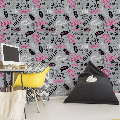 Tapeta Dziewczęca Typografia