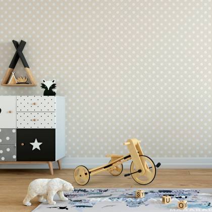 Tapeta Białe Kropki W Stylu Retro