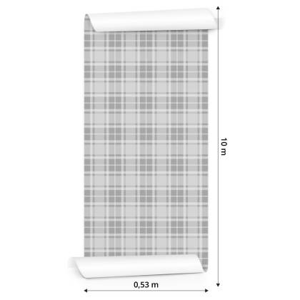 Tapeta Klasyczna Szara Szkocka Krata