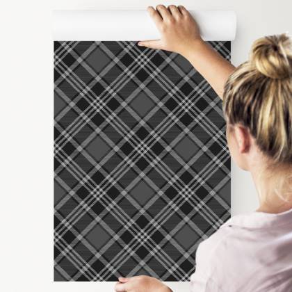 Tapeta Tartan W Odcieniach Szarości