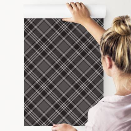 Tapeta Tartan W Odcieniach Szarości