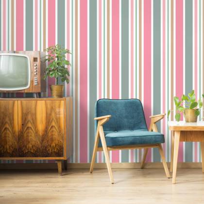 Tapeta Nowoczesna W Paski 3D Do Salonu, Sypialni