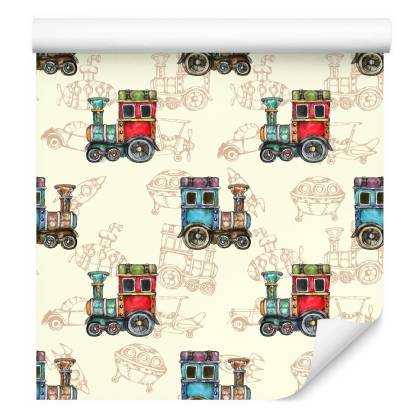 Tapeta Zabawkowe Parowozy Vintage