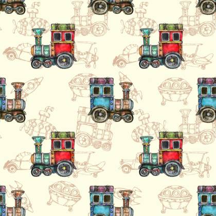 Tapeta Zabawkowe Parowozy Vintage