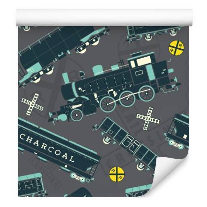 Tapeta Kolorowe Parowozy Vintage