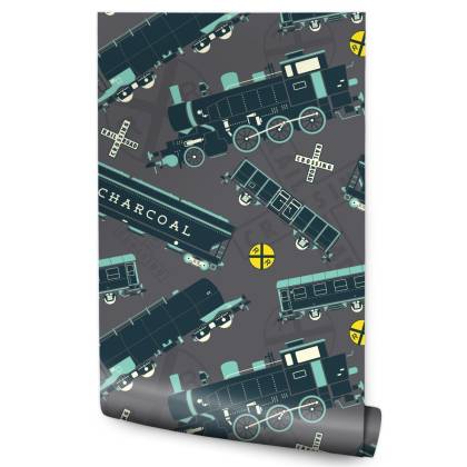 Tapeta Kolorowe Parowozy Vintage