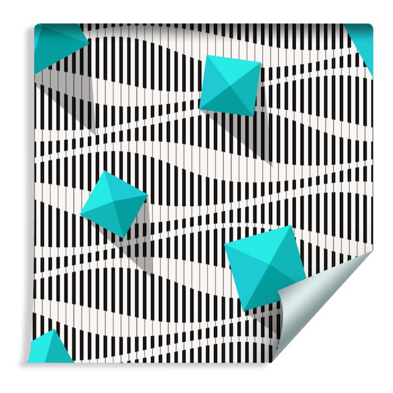 Tapeta Piramidy Na Czarno - Białym Tle - Efekt 3D