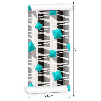 Tapeta Piramidy Na Czarno - Białym Tle - Efekt 3D