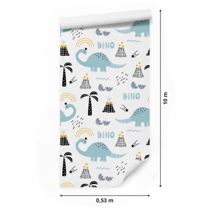 Tapeta Z Dinozaurami, Drzewa, Natura, Dla Dzieci