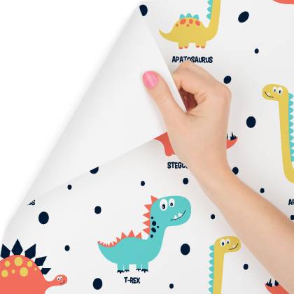 Tapeta Do Pokoju Dziecka Kolorowe Dinozaury Kropki
