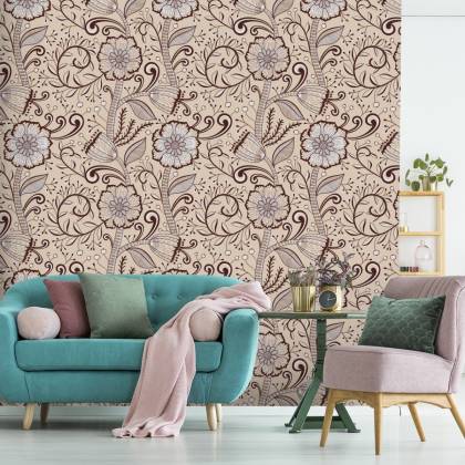 Tapeta Piękne Kwiaty W Stylu Retro