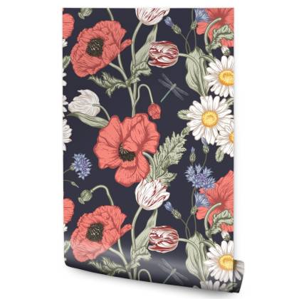 Tapeta Tulipany, Maki, Chabry I Stokrotki