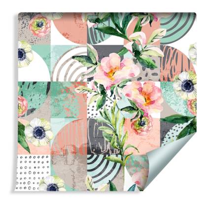 Tapeta Modernistyczny Kwiatowy Patchwork