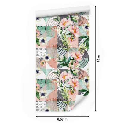 Tapeta Modernistyczny Kwiatowy Patchwork