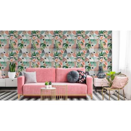 Tapeta Modernistyczny Kwiatowy Patchwork