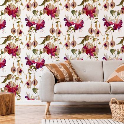 Tapeta Kwiaty Fuksja Natura Przyroda Do Salonu