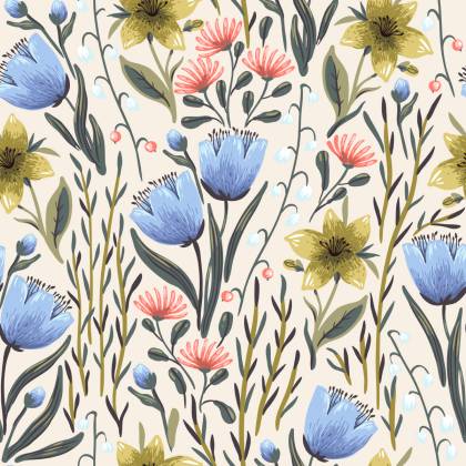 Tapeta Kwiaty Polne W Stylu Vintage
