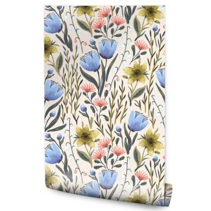 Tapeta Kwiaty Polne W Stylu Vintage