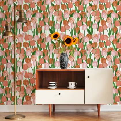Tapeta Wiosenne Tulipany W Stylu Vintage