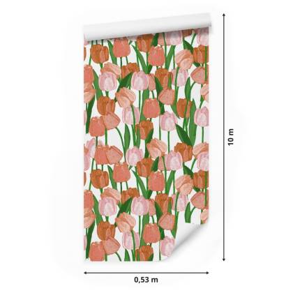 Tapeta Wiosenne Tulipany W Stylu Vintage