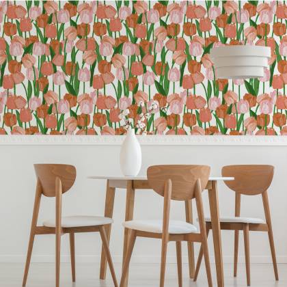Tapeta Wiosenne Tulipany W Stylu Vintage