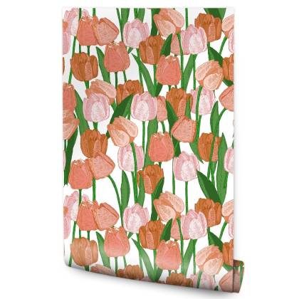 Tapeta Wiosenne Tulipany W Stylu Vintage