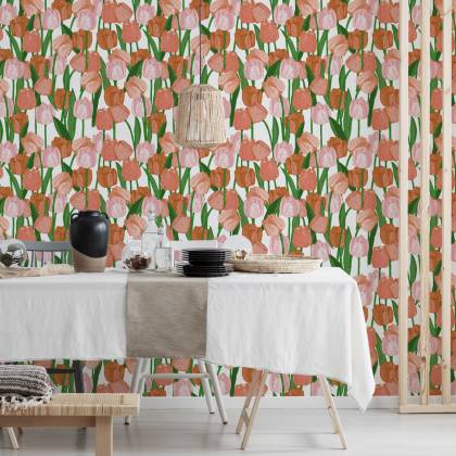 Tapeta Wiosenne Tulipany W Stylu Vintage