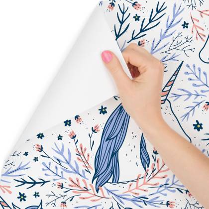 Tapeta Dla Dzieci – Jednorożce Na Tle W Stylu Skandynawskim